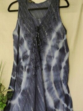Ana & Rose Blue Tie Dye Swim Wear- Cover up One Size Plus